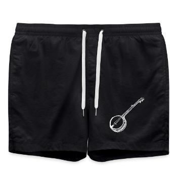 Banjo Drawing - Swim Trunks - black - Front - AI Model Male 185 light (185cm)