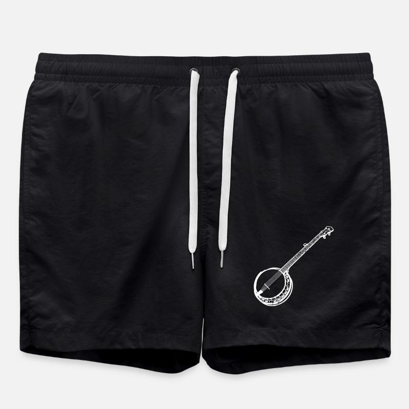 Banjo Drawing - Swim Trunks - black