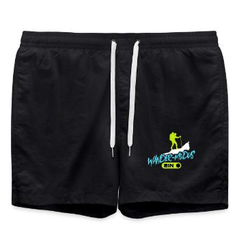 Bergwandern Wandern Wanderer Gletscher Statement - Badeshorts - Schwarz - Vorne - AI Model Male 185 light (185cm)