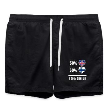 Finlande et Grande-Bretagne 100% Genius Flag - Short de bain - noir - Devant - AI Model Male 185 light (185cm)