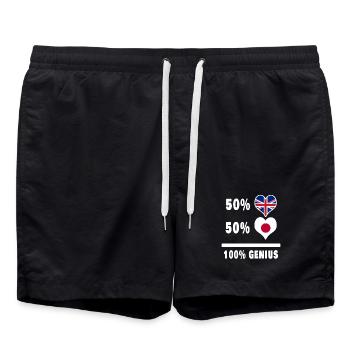 Japon et Grande-Bretagne 100% Genius Flag - Short de bain - noir - Devant - AI Model Male 185 light (185cm)