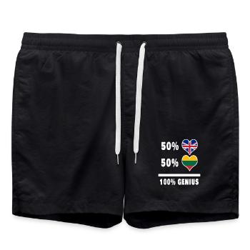 Lithuania and Great Britain 100% Genius Flag - Swim Trunks - black - Front - AI Model Male 185 light (185cm)
