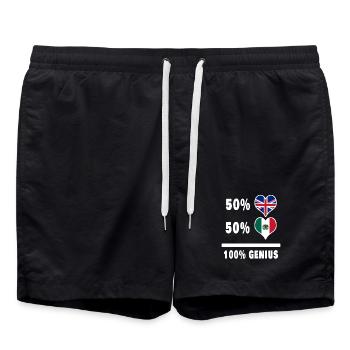 Mexique et Grande-Bretagne 100% Genius Flag - Short de bain - noir - Devant - AI Model Male 185 light (185cm)