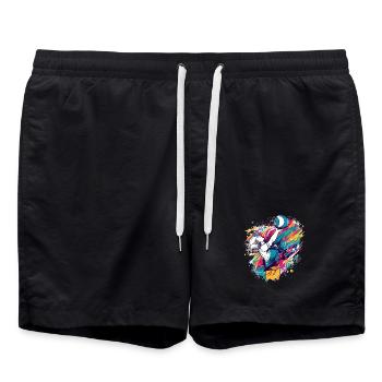 Volleyball - Badeshorts - Schwarz - Vorne - AI Model Male 185 light (185cm)