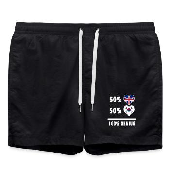 Corée du Sud et Grande-Bretagne 100% Genius Flag - Short de bain - noir - Devant - AI Model Male 185 light (185cm)