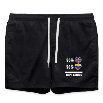 Venezuela et Grande-Bretagne 100% Genius Flag - Short de bain - noir - Devant - AI Model Male 185 light (185cm)