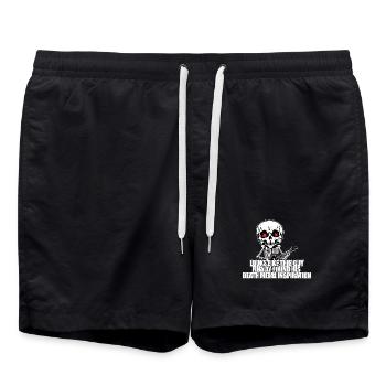 Skeleton avec guitare DEATH METAL - Short de bain - noir - Devant - AI Model Male 185 light (185cm)