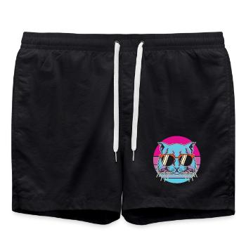 Katze, Katze also, ich liebe Katzen - Badeshorts - Schwarz - Vorne - AI Model Male 185 light (185cm)