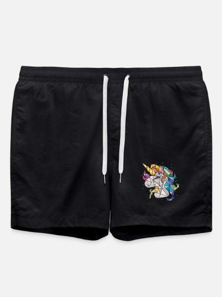 Einhorn Rainbow Chibi Kind - Badeshorts - Schwarz