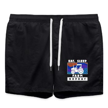 Traktor Statement Bauer Landwirtschaft Bauernhof - Badeshorts - Schwarz - Vorne - AI Model Male 185 light (185cm)