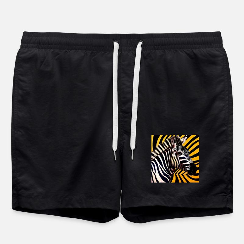 Zebra - Badeshorts - Schwarz