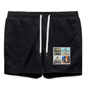 CAMPING - Badeshorts - Schwarz - Vorne - AI Model Male 185 light (185cm)