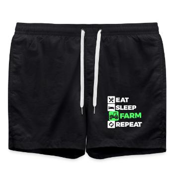 Landluft Statement Bauernhof Traktor Feld Fahrzeug - Badeshorts - Schwarz - Vorne - AI Model Male 185 light (185cm)