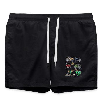 Kraftfahrzeug Traktor Bauernhof Bauer Landleben - Badeshorts - Schwarz - Vorne - AI Model Male 185 light (185cm)