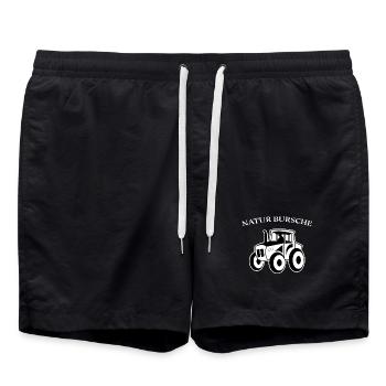 Kraftfahrzeug Fahrzeug Statement Traktor Bauer - Badeshorts - Schwarz - Vorne - AI Model Male 185 light (185cm)
