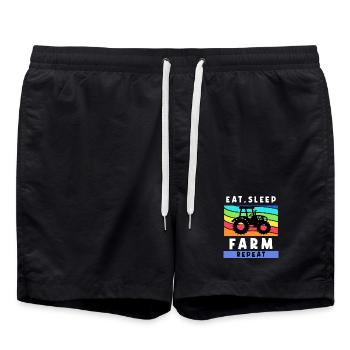 Landwirtschaft Feld Bauernhof Traktor Statement - Badeshorts - Schwarz - Vorne - AI Model Male 185 light (185cm)
