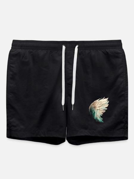 Elegant pastel bird wing - Swim Trunks - black