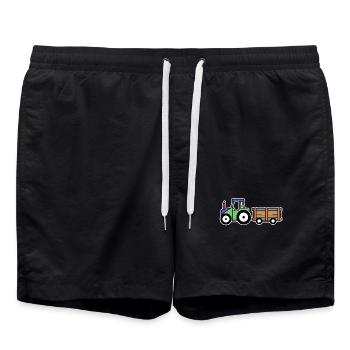 Farm Tractor Vehicle Motor Vehicle Organic Farmer - Swim Trunks - black - Front - AI Model Male 185 light (185cm)