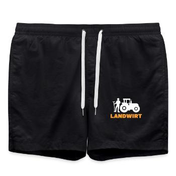 Fahrzeug Landwirt Spruch Traktor Landwirtschaft - Badeshorts - Schwarz - Vorne - AI Model Male 185 light (185cm)