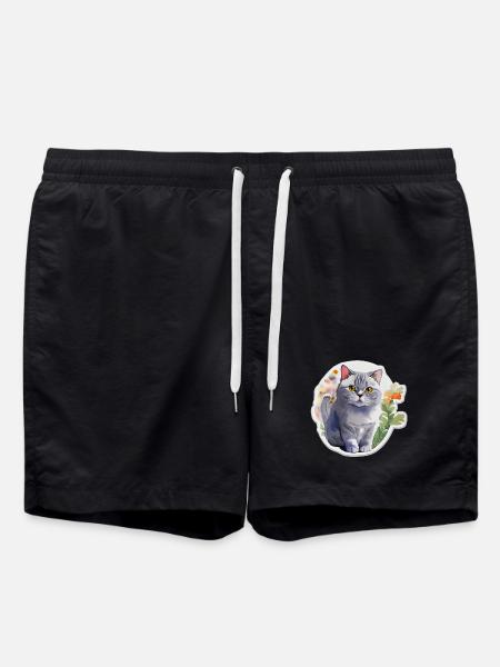 British Shorthair - Swim Trunks - black