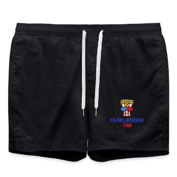 Fernsehabend Movies Popcorn Statement Kino Nacht - Badeshorts - Schwarz - Vorne - AI Model Male 185 light (185cm)