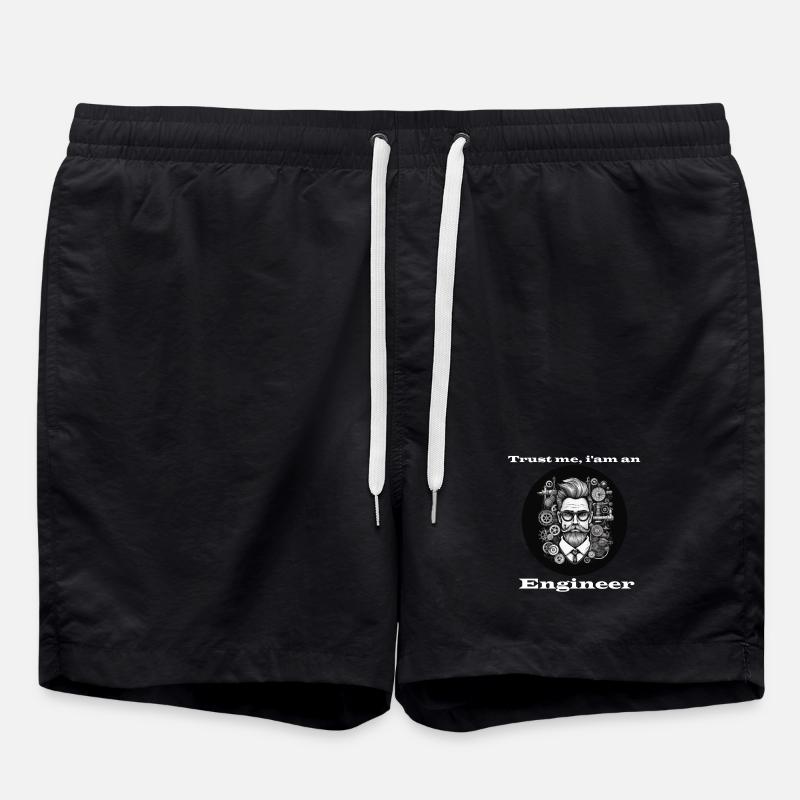 Trust me Engineer weiß - Badeshorts - Schwarz