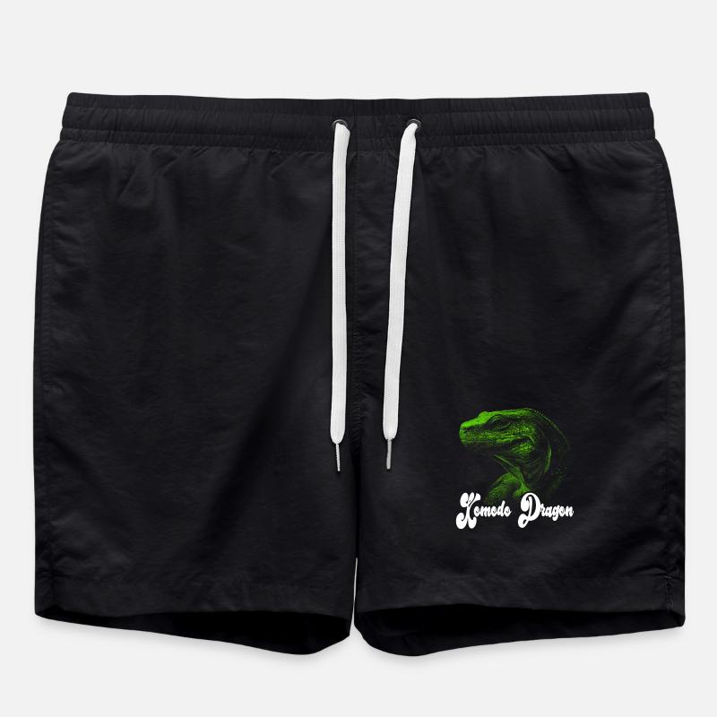 Motif du dragon de Komodo - Short de bain - noir