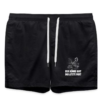 Schach Design - Badeshorts - Schwarz - Vorne - AI Model Male 185 light (185cm)
