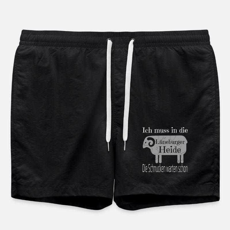 Lüneburger Heide Silhouette T-Shirt - Badeshorts - Schwarz