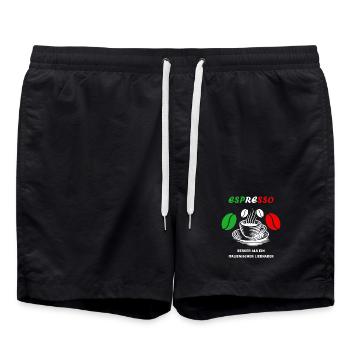 Espresso Italien Design - Badeshorts - Schwarz - Vorne - AI Model Male 185 light (185cm)