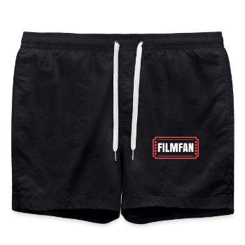 Film Schauen Theater Movies Statement Filmabend - Badeshorts - Schwarz - Vorne - AI Model Male 185 light (185cm)