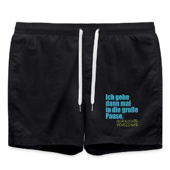 Abschiedsgeschenke Pensionär Lehrer RENTE - Badeshorts - Schwarz - Vorne - AI Model Male 185 light (185cm)