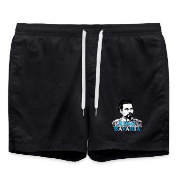 King Bavaria – König Ludwig II. Bayern Motiv - Badeshorts - Schwarz - Vorne - AI Model Male 185 light (185cm)