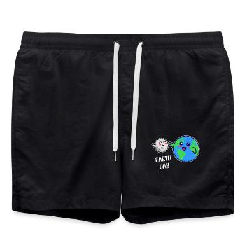 Déclaration écologique de l’environnement de la Terre Mère - Short de bain - noir - Devant - AI Model Male 185 light (185cm)
