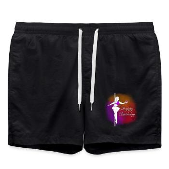 Pole Dance Birthday Farbverlauf Illustration - Badeshorts - Schwarz - Vorne - AI Model Male 185 light (185cm)
