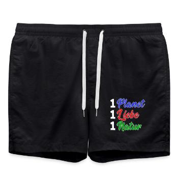 Natur Erde Umwelt Umweltfreundlich Statement - Badeshorts - Schwarz - Vorne - AI Model Male 185 light (185cm)