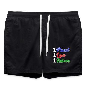 Planète Terre Mère Nature Déclaration Conservation - Short de bain - noir - Devant - AI Model Male 185 light (185cm)