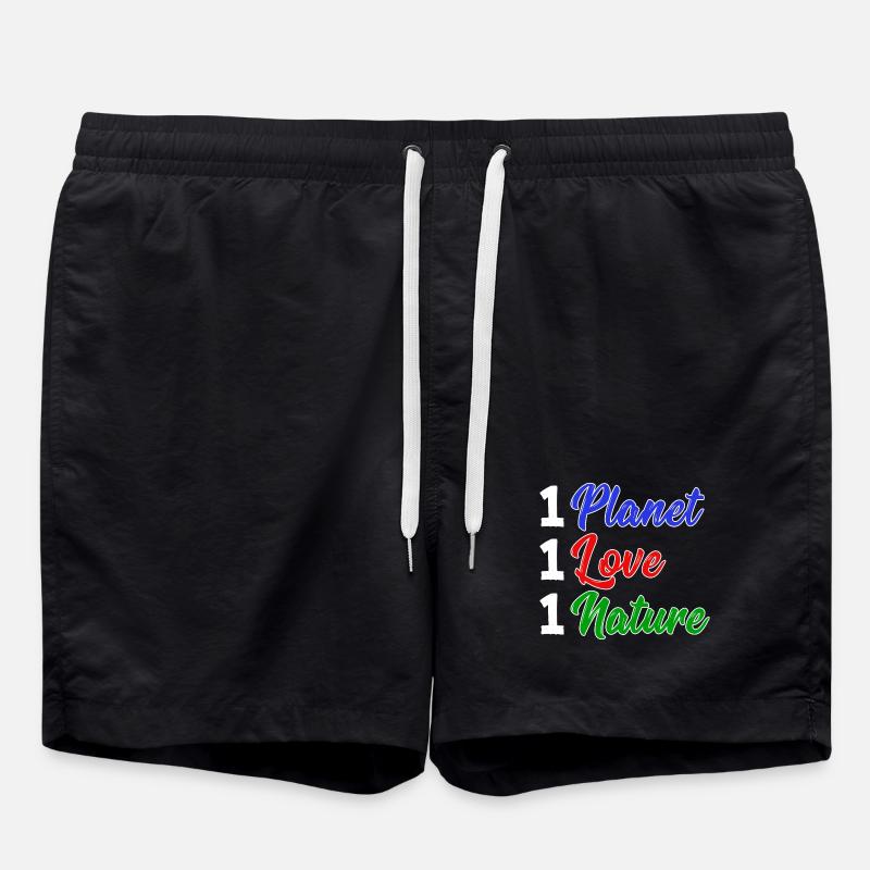 Mother Earth Planet Nature Statement Conservation - Swim Trunks - black
