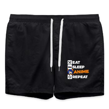 Comic Manga Anime Statement Animation Far East - Short de bain - noir - Devant - AI Model Male 185 light (185cm)