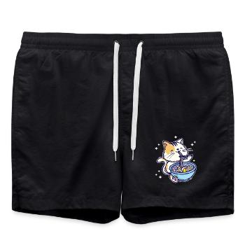 Ramen Anime Manga Comic Cat Animation Japan - Swim Trunks - black - Front - AI Model Male 185 light (185cm)