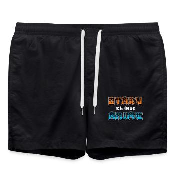 Manga Déclaration Anime Comic Otaku Japonais - Short de bain - noir - Devant - AI Model Male 185 light (185cm)