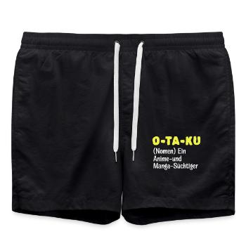 Déclaration de manga Anime Otaku Mangastyle Cartoon - Short de bain - noir - Devant - AI Model Male 185 light (185cm)