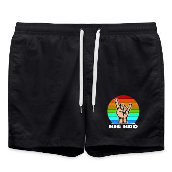 Big Brother Brother Coeur Cool Dire Bro - Short de bain - noir - Devant - AI Model Male 185 light (185cm)