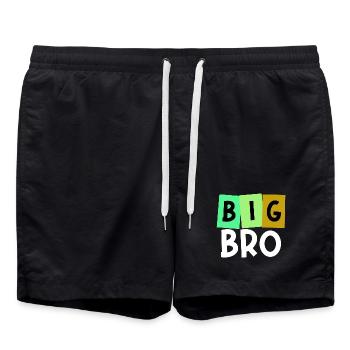 Big Brother Brother Heart Bro Statement Siblings - Swim Trunks - black - Front - AI Model Male 185 light (185cm)