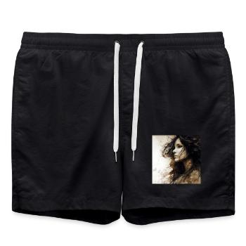 Portrait femme 01 - Short de bain - noir - Devant - AI Model Male 185 light (185cm)
