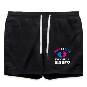 Bruderherz Stolzer Großer Bruder Bro Statement - Badeshorts - Schwarz - Vorne - AI Model Male 185 light (185cm)
