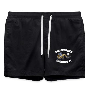 Siblings Brother's Heart Statement Big Brother - Swim Trunks - black - Front - AI Model Male 185 light (185cm)