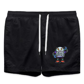 Bruderherz Statement Geschwister Großer Bruder - Badeshorts - Schwarz - Vorne - AI Model Male 185 light (185cm)