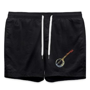 Croquis de banjo vintage - Short de bain - noir - Devant - AI Model Male 185 light (185cm)