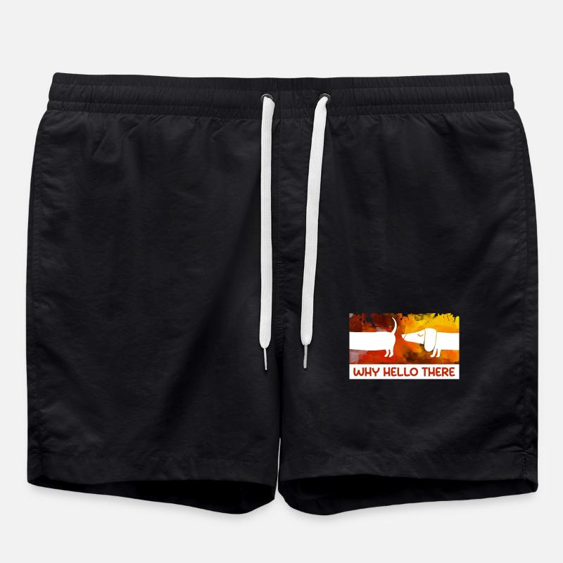 Tiere Statement Haustiere Kuscheltier Hund - Badeshorts - Schwarz